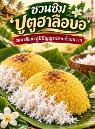 จังหวัดปัตตานี ชวนสัมผัสเสน่ห์ &ldquo;ปูตูฮาลือบอ&rdquo; เมนูเชิดชูอาหารถิ่น ประจำปี ๒๕๖๙ ในงานมหกรรมวัฒนธรรม &ldquo;ไทยฟุ้ง ปรุงไทย&rdquo; ณ กรุงเทพมหานคร